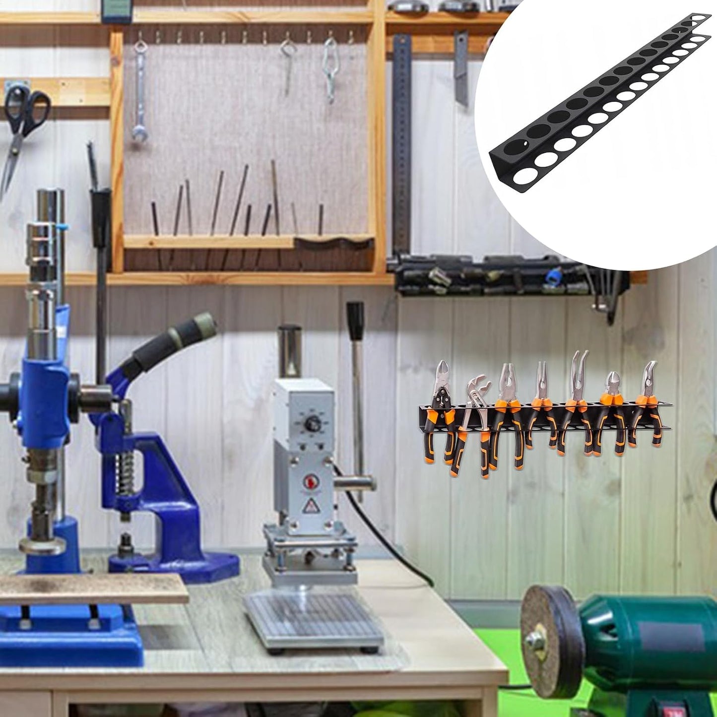 GENERIC Porte-tournevis – Porte-outils Pour Un Rangement Organisé | Construction En Acier Avec Finition Noire, Organiseur Mural D'outils à Main, Design Peu Encombrant Pour Garage, Atelier, Sous-sol