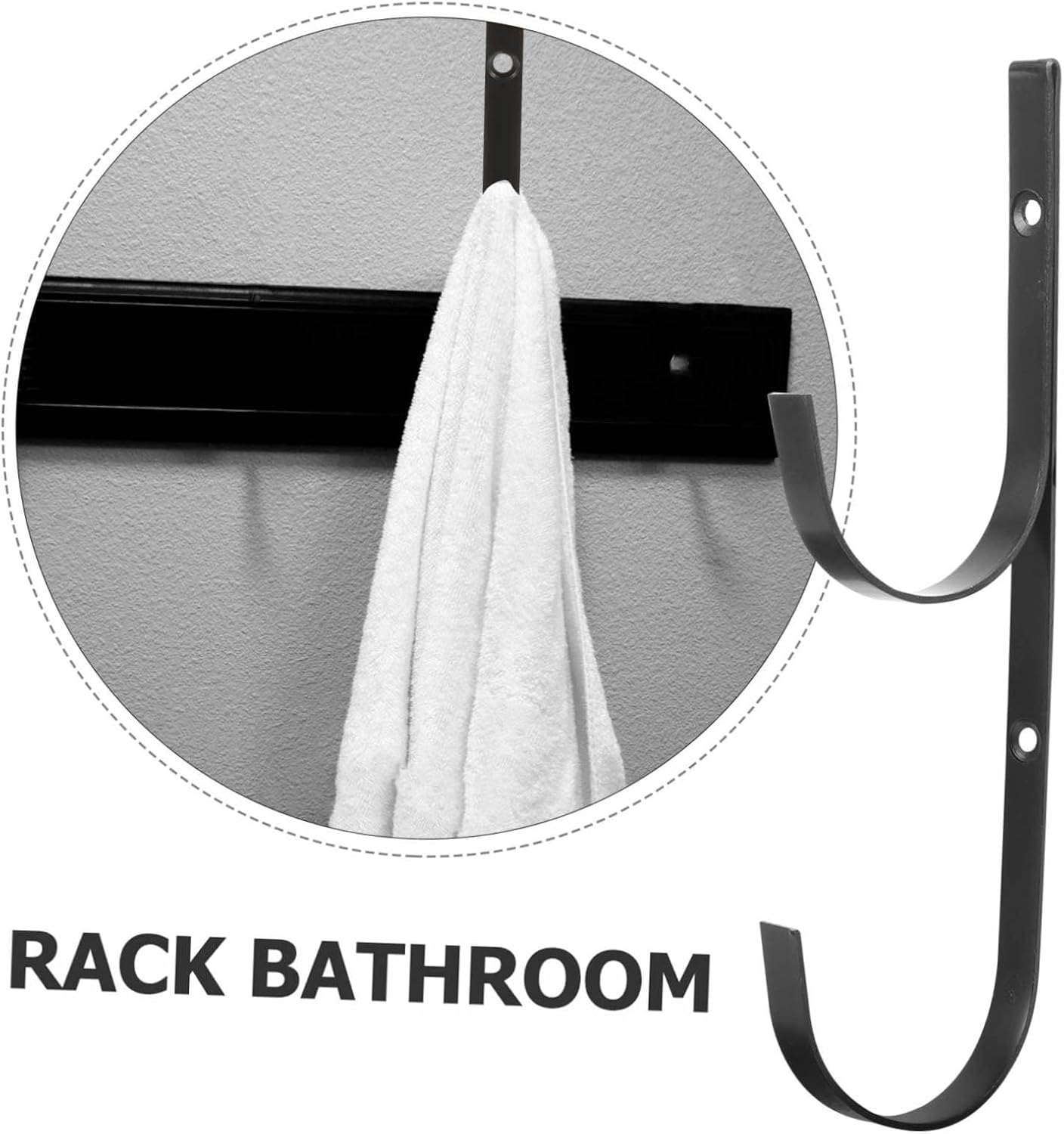  Gatuida Supports De Poteau De Piscine Métalliques Noirs, Crochets Multi-usages Robustes En Fer, Lot De 2, Accessoires De Rangement Pour Équipements Et Outils De Piscine, Fixation Extérieure