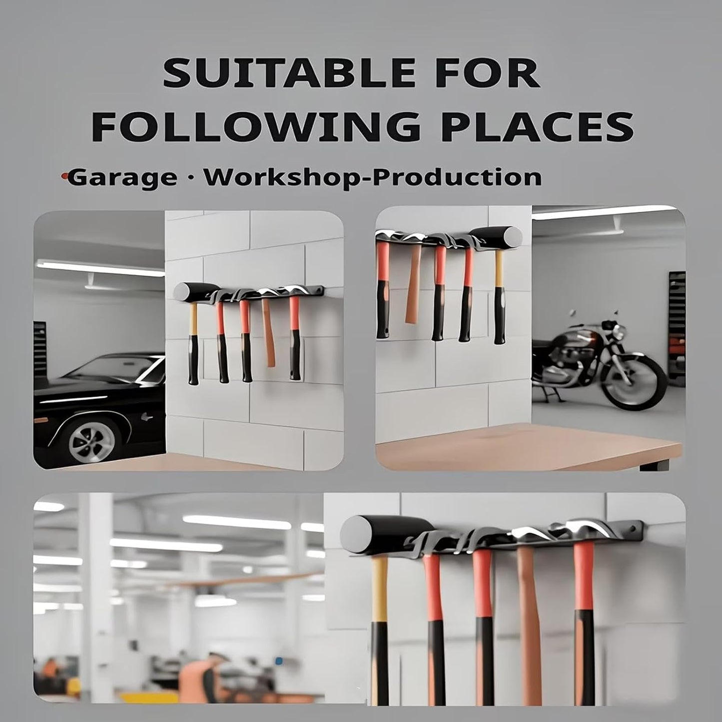  Générique Organisateur Mural Pour Outils | Râtelier Mural 5 Compartiments Pour Garage Polyvalent | Range-Pinces Robuste - Pour Abri De Jardin Atelier Maison Usine Tournevis Et Pince