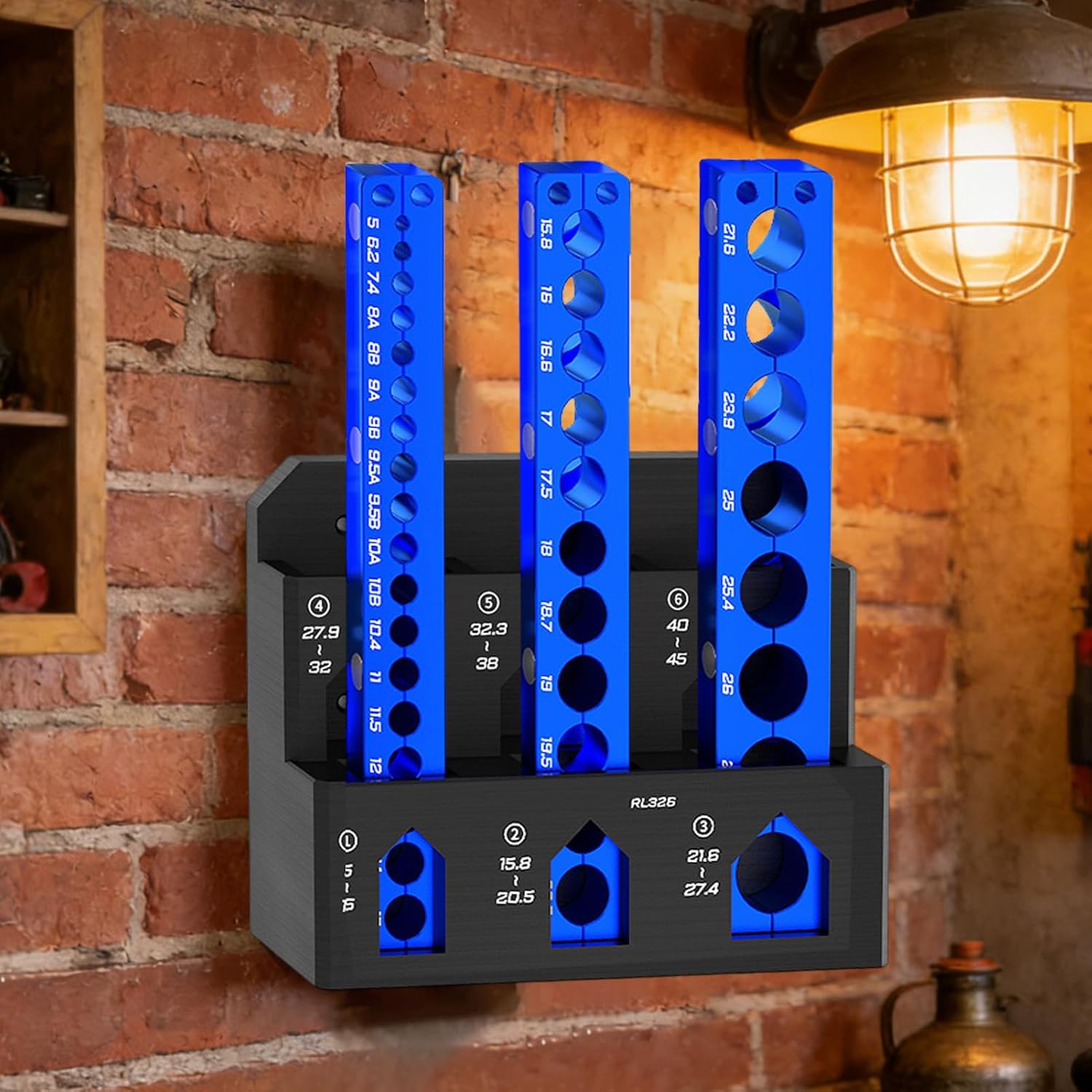  Générique Râtelier De Rangement Pour Outils - Étagère Organisatrice Murale à 6 Compartiments - Range-outils à Fixation Par Serrage | Pour Garage, Atelier, Remise, Établi, Panneau Perforé