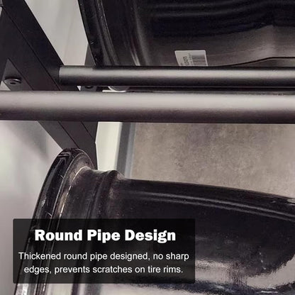  Générique Présentoir De Jantes En Métal, Support De Roue Empilable Et Robuste Pour Garage Et Atelier, Support De Rangement Compact Pour Pneus (3+1) - Organisez Efficacement Vos Jantes De Voiture