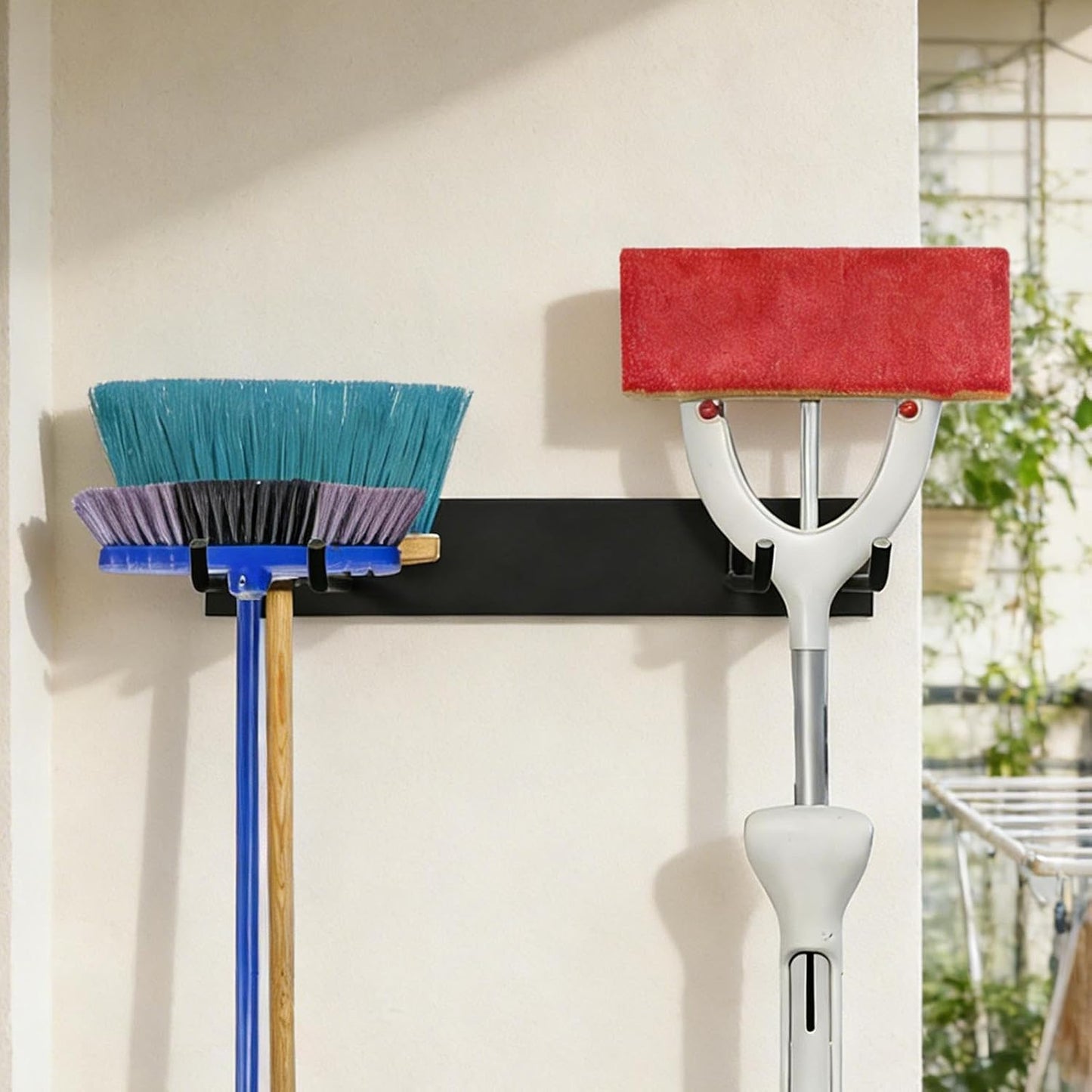 GENERIC Support Mural Pour Outils – Support De Rangement Pouvant Supporter 108,9 Kg, Cintre De Chaise Pliable Robuste Avec Crochets Polyvalents, Outils De Jardin Pour Pelles, Râteaux, Balais, échelles, Garage