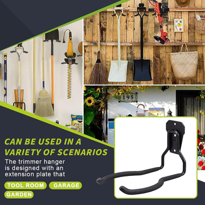  Générique Porte-Outil De Jardin Pour Outils Électriques,Porte-Outils Noir Antirouille - Jardin,Organisateur Polyvalent Gain De Place Avec Crochets Pour Système De Rangement Mural De Garage