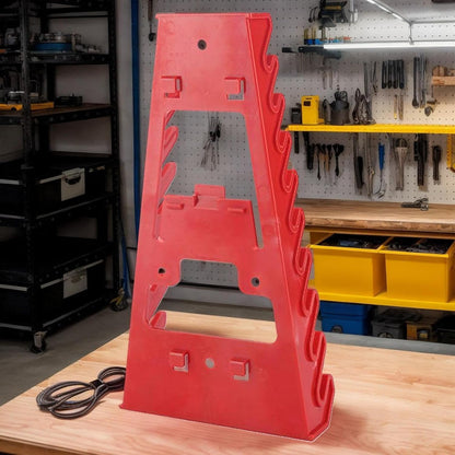  Wrench Organizer, Heavy Duty Tool Rack, Pegboard-Compatible Storage Holder, Space-Saving Screwdriver Stand. Perfect For Garage, Workshop, Repair Shop, Or Home Utility Room, 22 X 12 Cm Red Black