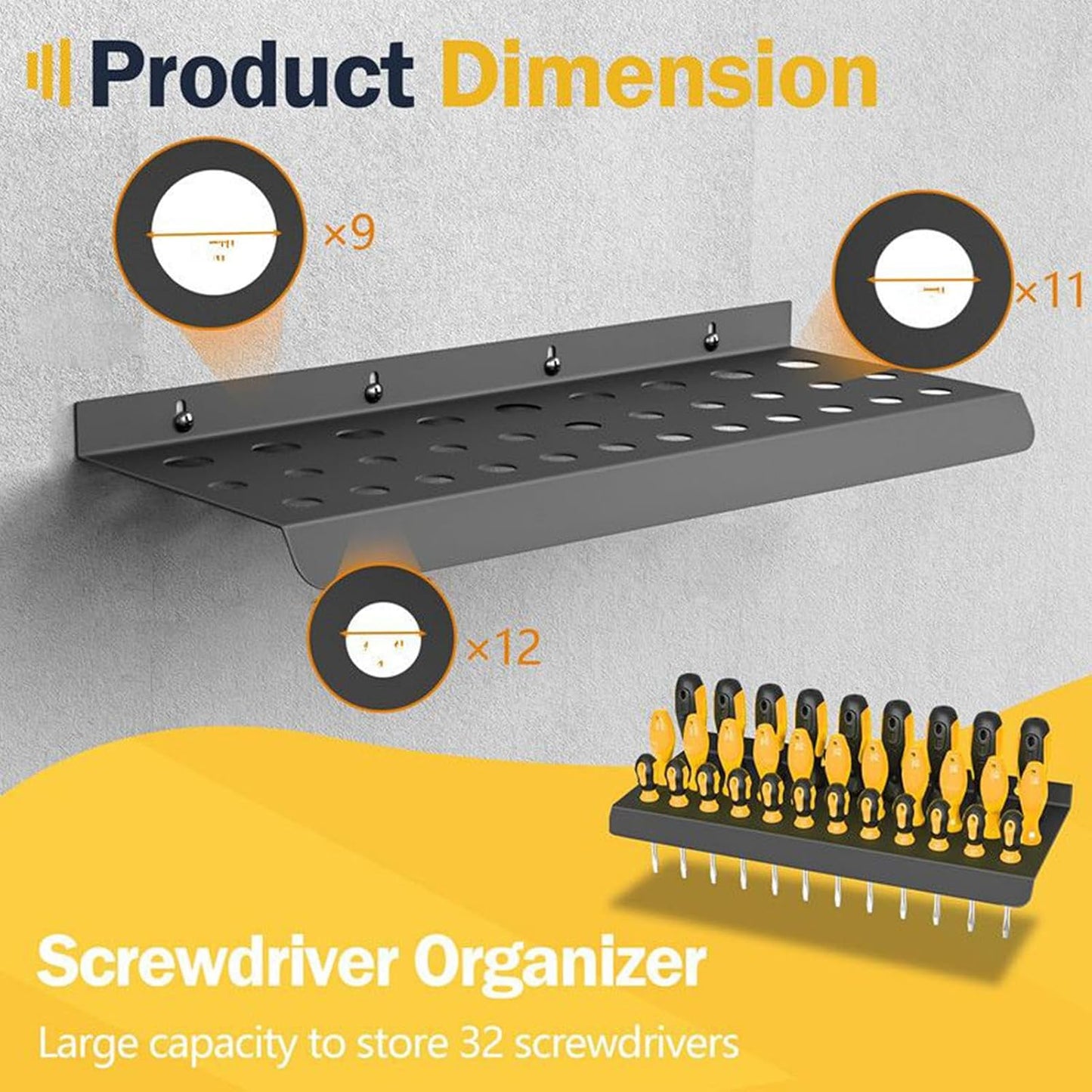  Supports De Tournevis | Support De Rangement En Fer Pour Tournevis – Support Organisateur D'outils Pour économiser De L'espace Pour Salon, Atelier, Dortoir, Atelier De Réparation