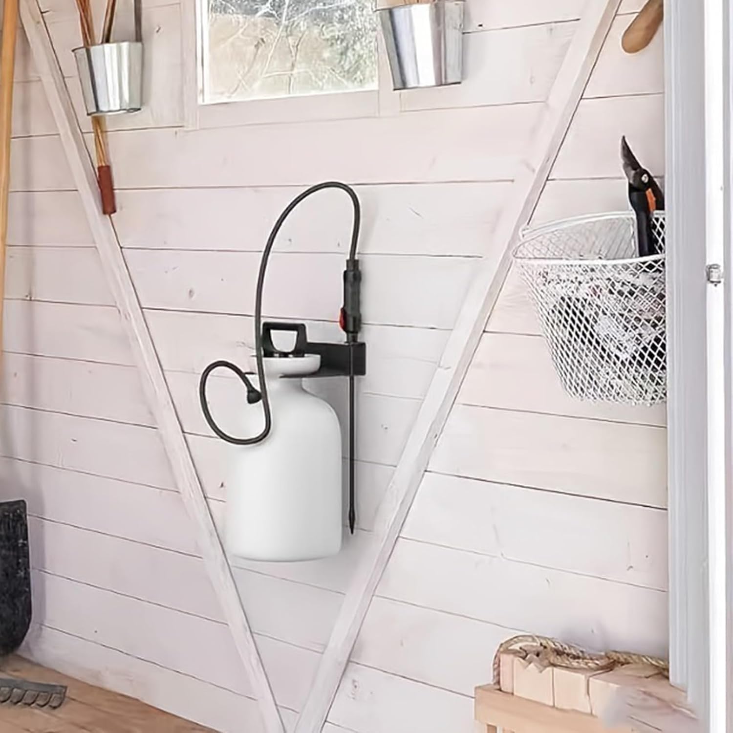  Generisch Support De Pulvérisateur De Pompe De Jardin - Étagère De Rangement Pour Pulvérisateurs à Pompe - Organiseur Mural Pour Outils De Jardin - Pour Cours, Vérandas, Surfaces Vertes Intérieures Et