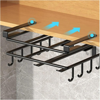  Support Organisateur Suspendu Sous Armoire De Cuisine Avec Crochets, Support Polyvalent(Shuangceng A)