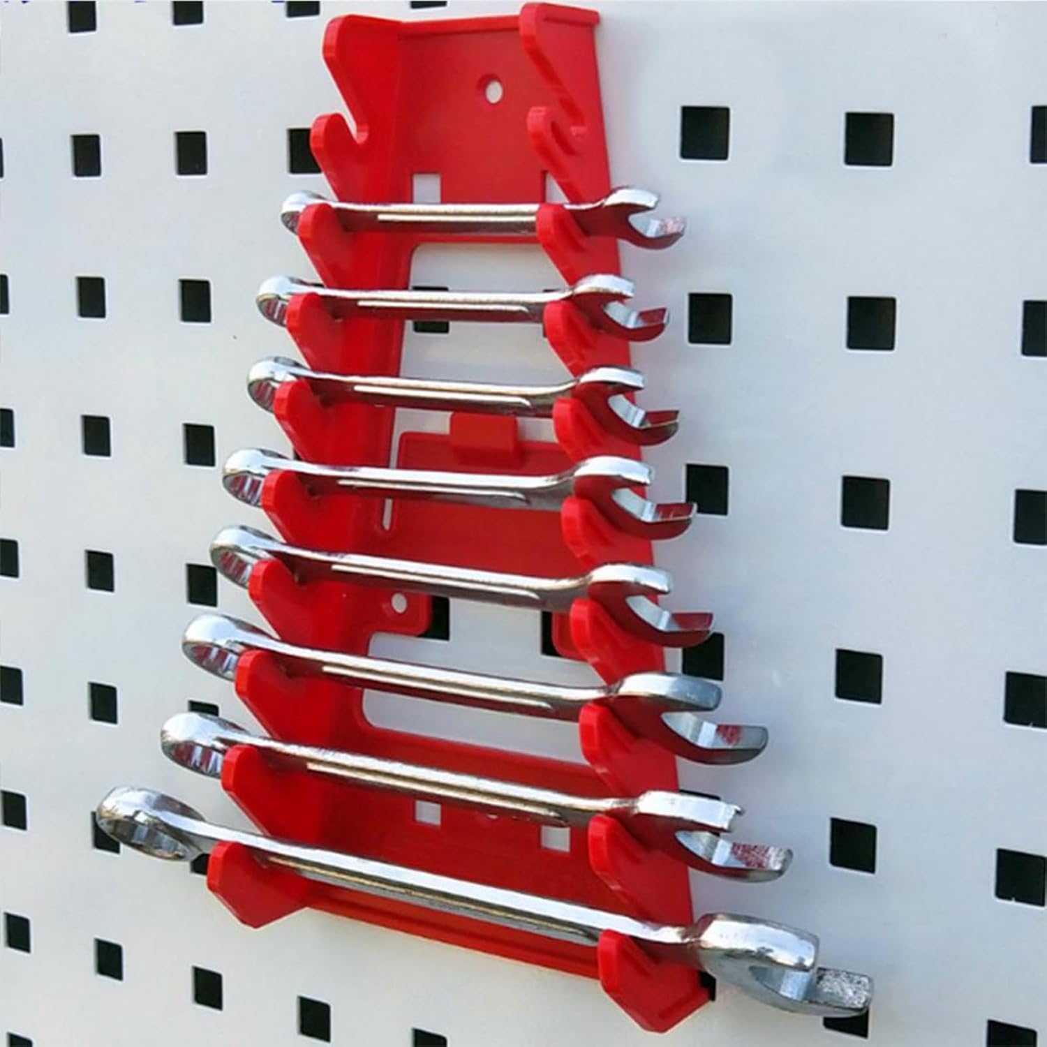  Wrench Organizer, Heavy-Duty Wrench Rack Pegboard, Save Space Screwdriver Organization, Sturdy Stable Tool Stand, Easy Access Multi Tool Holder, Ideal For Workshop, 22x12cm