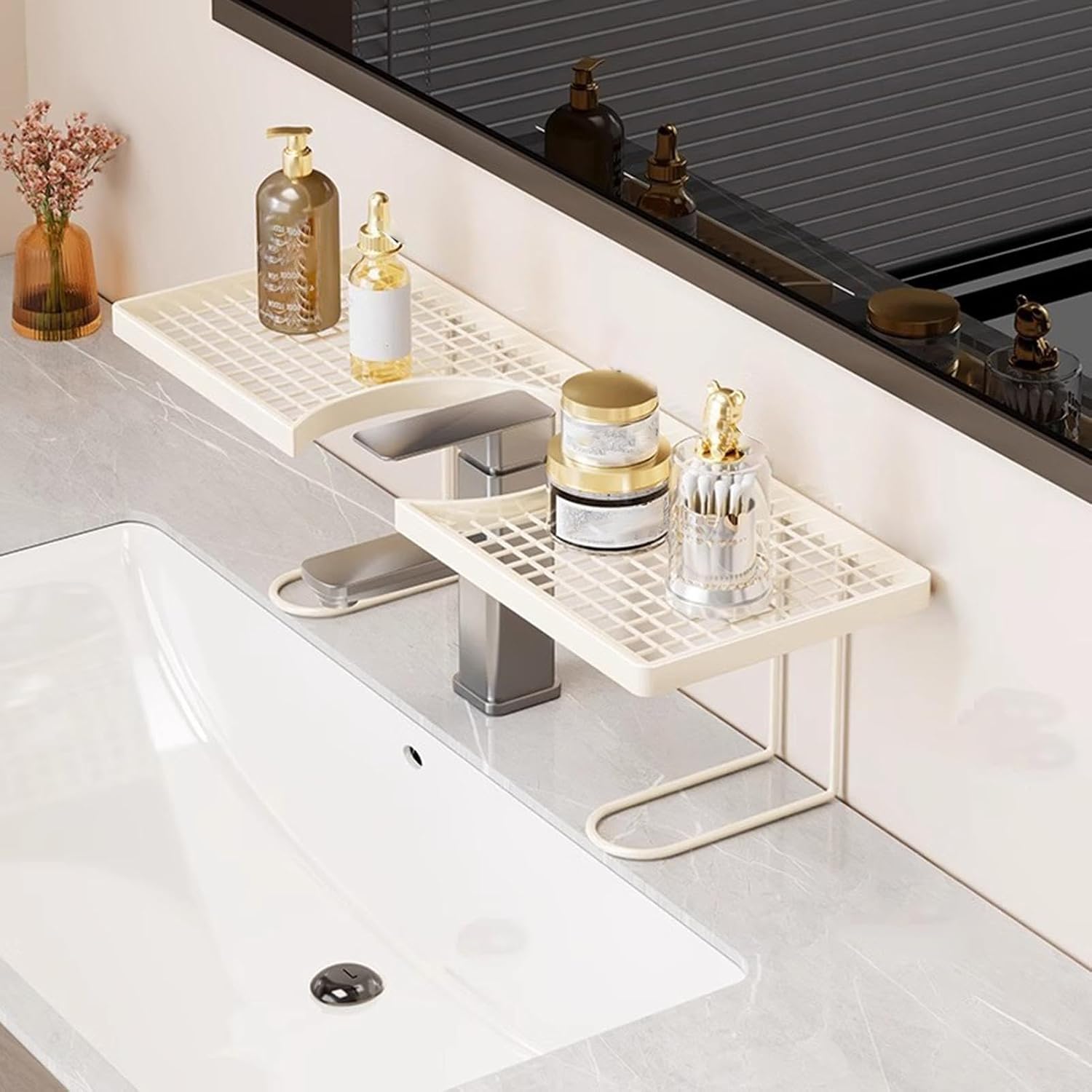 GENERIC Support De Rangement Pour évier | Support De Rangement De Cuisine En Métal – Porte-éponge Pour Robinet, Lavabo, Appartement, Dortoir, Salle De Bain, Hôtel, Restaurant, Toilettes