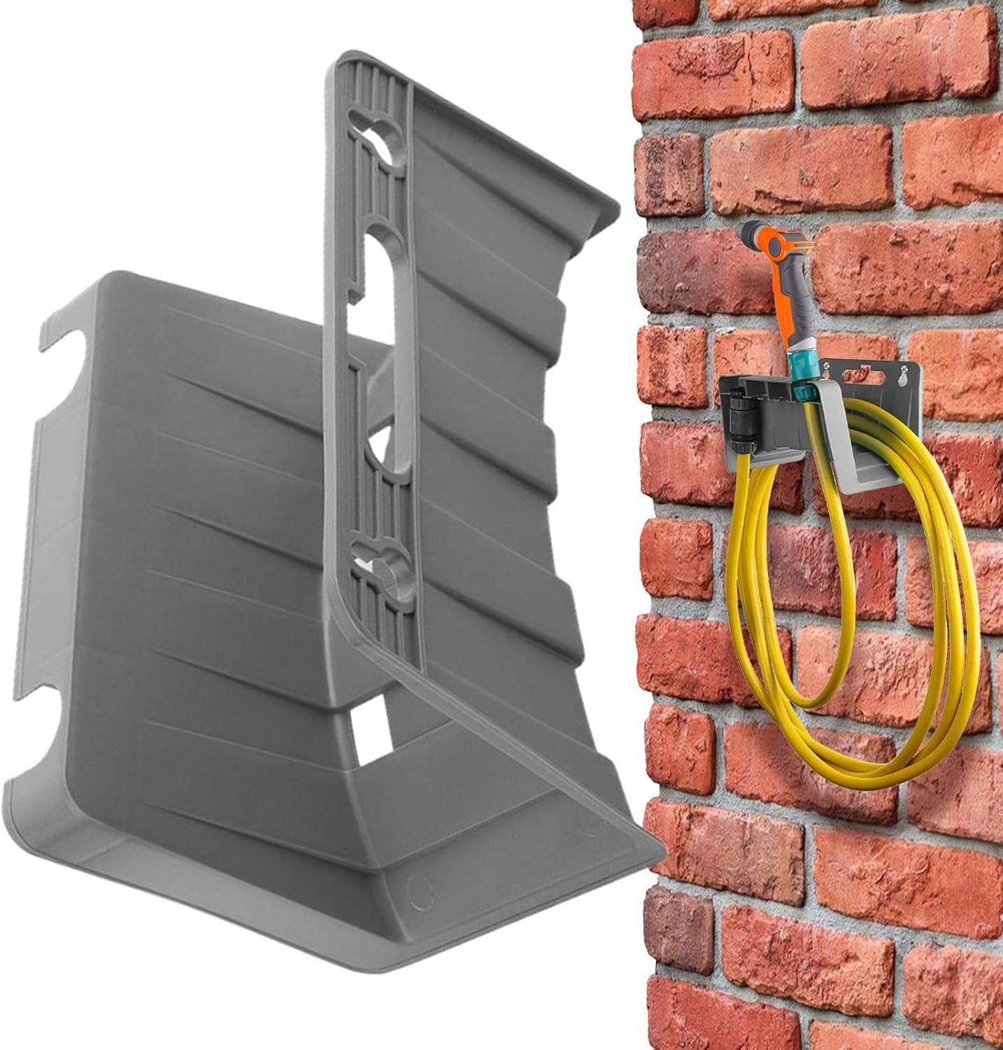 GENERIC Support De Tuyau D'arrosage – Support Mural Robuste | Support De Tuyau Extérieur – Pour Tuyau, Pont, Rail, Clôture, Maison, Piscine, Camping-car, Balcon, Garage, Tracteur
