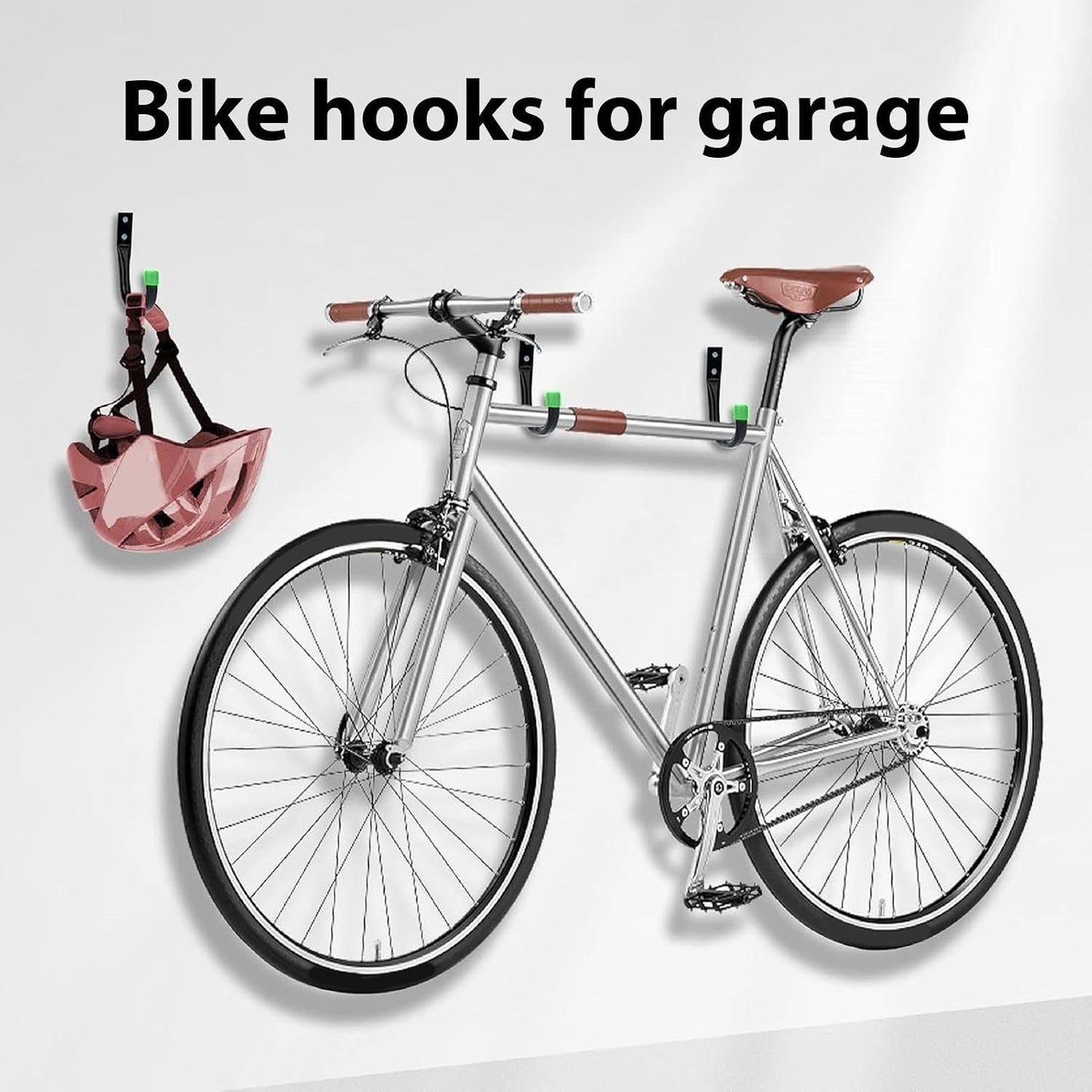 GENERIC Porte-outils Pour Mur De Garage - Cintre En Forme De J | Système De Rangement Mural, 6 Pièces (1 Ensemble) Crochets En J Robustes, Organisateur Monté Pour Vélos, échelles, Tuyaux, Outils | Garages