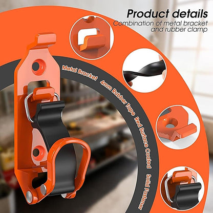  Heavy Duty Shovel Holder Bracket Set, Quick Release Wall Mount Tool Rack System, Metal Storage Clamp Kit For Truck RV Van Tractor Garden Garage Utility Organization Use 7.09x2.48x1.26 Inches