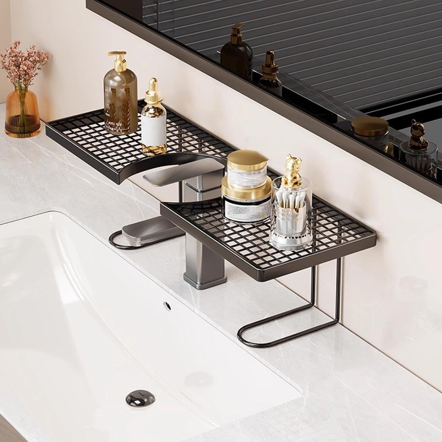 GENERIC Étagère De Rangement Pour évier | Étagère De Rangement En Métal Pour Cuisine, Robinet | Pour Maison, Appartement, Dortoir, Hôtel, Restaurant, Salle De Bain, Toilettes, Lavabo