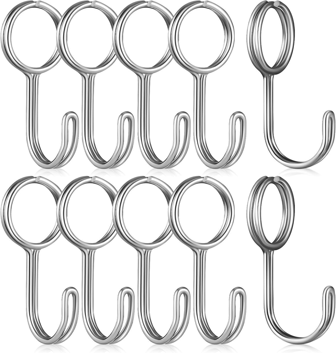  STOBAZA Crochets Pour Sangles En Acier Inoxydable Argenté, Lot De 10 Pièces Robustes Et Faciles à Fixer, Maison Cuisine