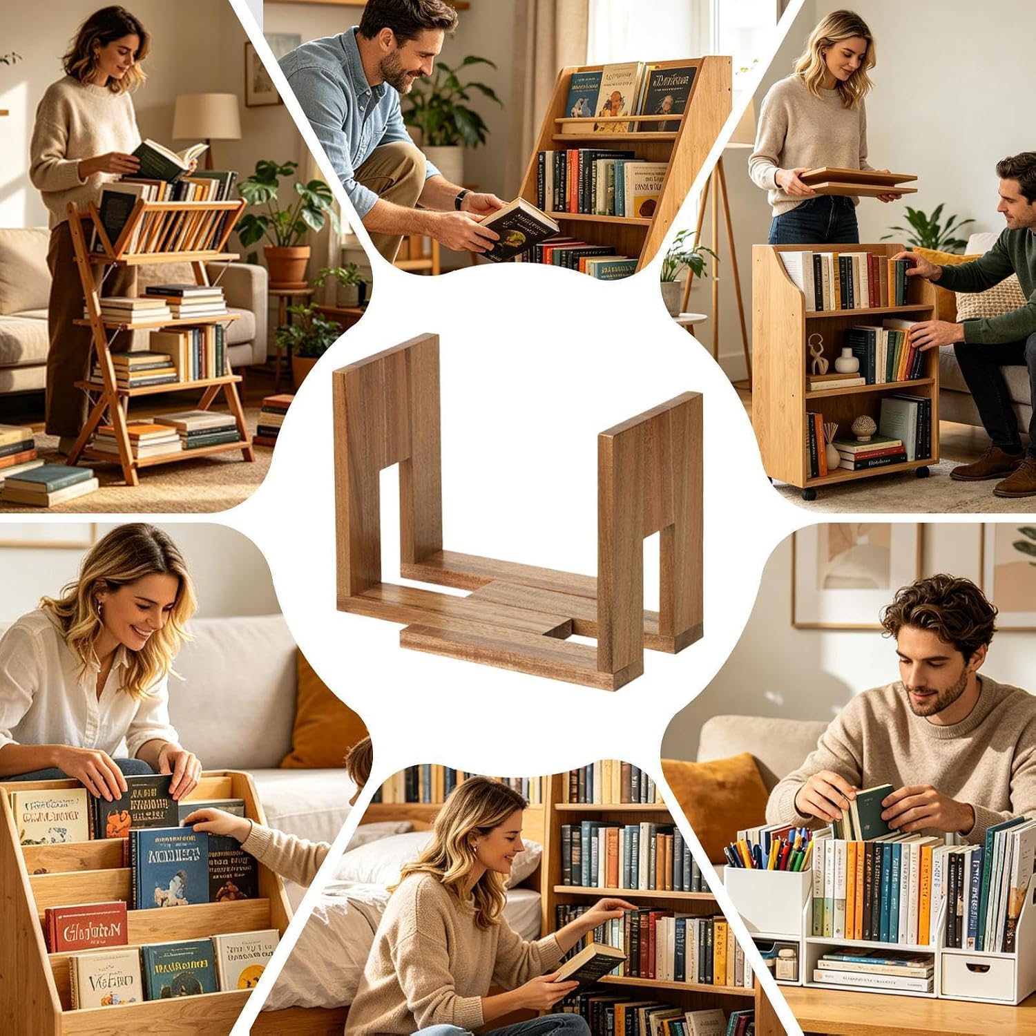  Support De Disques Vinyles - Organiseur En Bois Extensible Réglable - Étagère De Présentation Pour Livres, Magazines, Dossiers, Bureau, Bibliothèque, Armoire, Salon, Chambre à Coucher