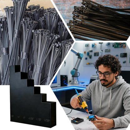GENERIC Organiseur De Rangement Pour Attaches Zippées, étagère Murale Robuste Pour économiser De L'espace - Boîte De Rangement Pour Serre-câbles D'atelier - Pour La Gestion, Le Panneau Perforé, L'atelier, La