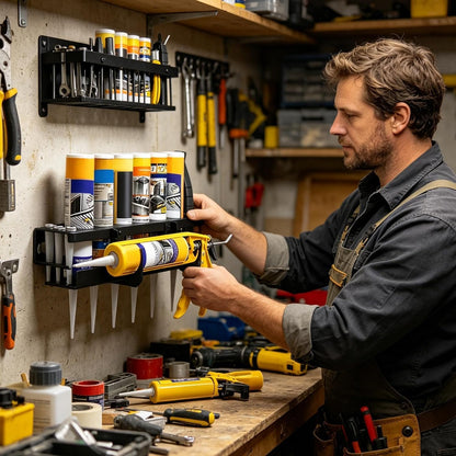 GENERIC Support De Rangement Pour Canettes De Peinture En Aérosol, Préparation Des Outils, Matériau En Fer, Support De Rangement Mural, Support De Rangement Pour Tuyau D'étanchéité, Tube Sécurisé