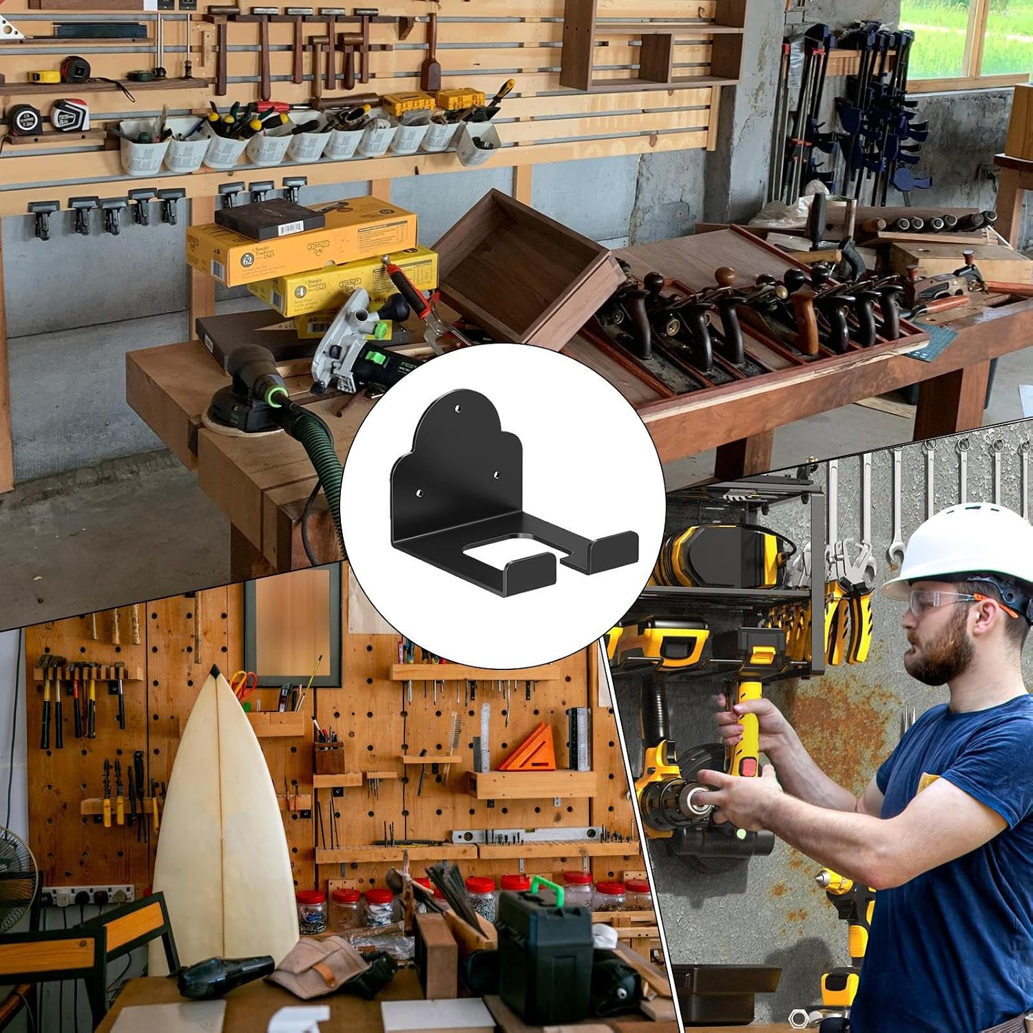  Générique Porte Outils Garage - Crochets Pour Outils De Jardin,Support Étagère Lourd Pour Atelier Appartement Buanderie