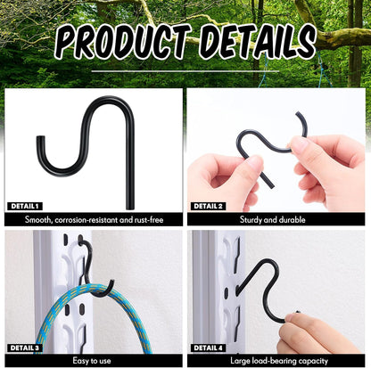  Blulu Lot De 10 Crochets De 5,1 Cm De Long Pour Accrocher Des Crochets Utilitaires Individuels Robustes Universels à Fixation Murale J Pour Outils, Pelles, Râteaux, Vélos (noir)