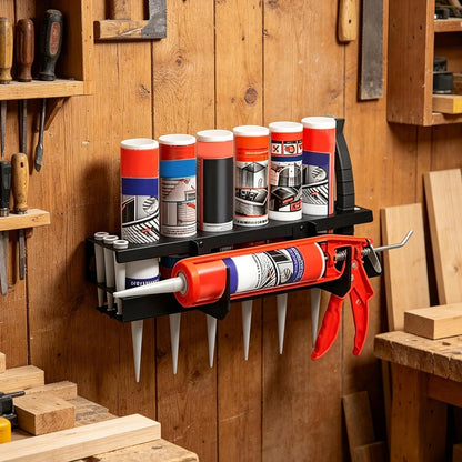 Genérico Generico Organisateur Porte-bouteilles En Spray, Organisateur De Tubes D'étanchéité, Support Mural Pour Buses Adhésives, Utilisable Dans L'industrie, Le Garage, La Maison, L'abri De Jardin, L'entrepôt