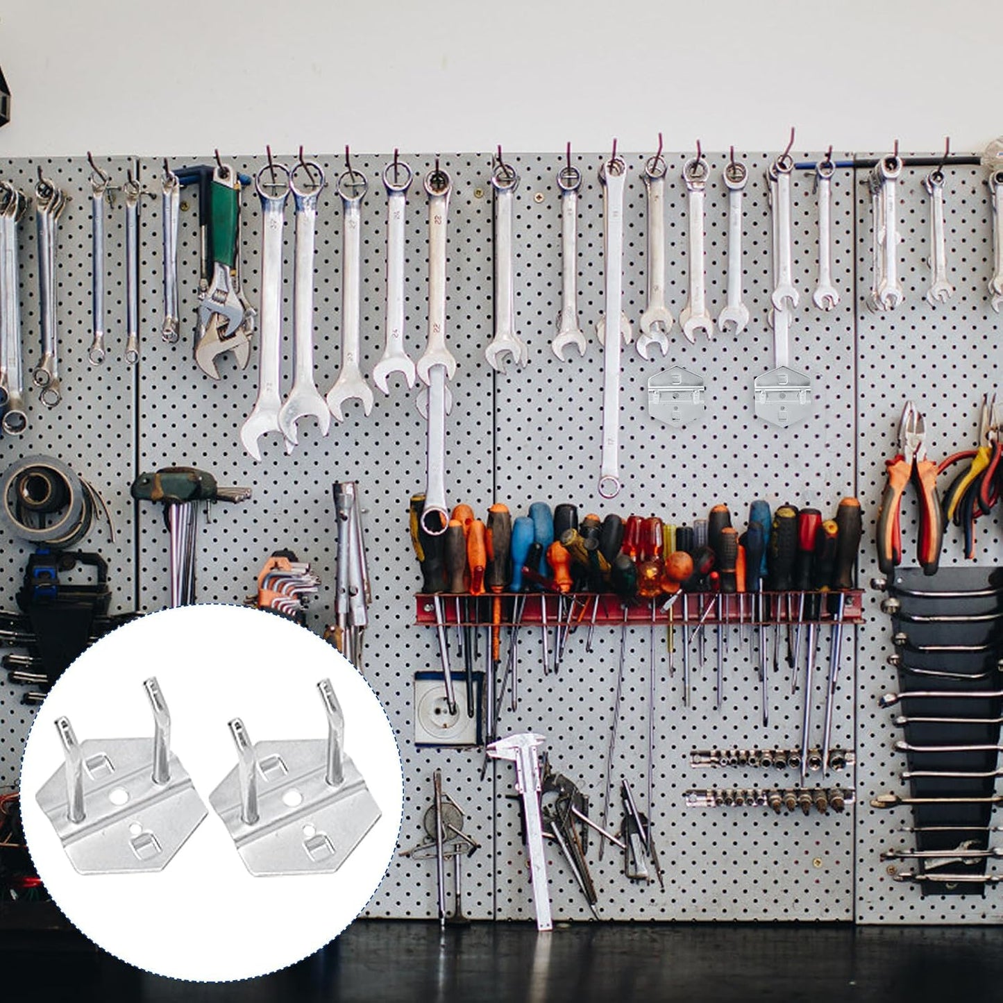  Zerodeko 12pièces Crochets De Rangement Acier Inoxydable Crochets Muraux Pour Outils Patères Robustes Et Résistantes Rouille Pour Garage Et Atelier Support Perforé Polyvalent