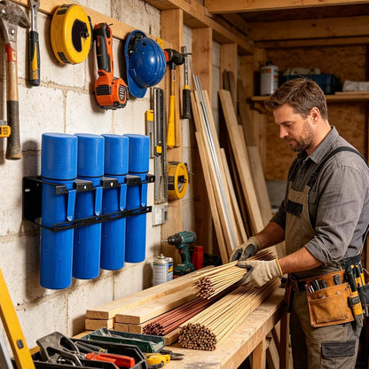  Organiseur De Tiges En Métal, Système De Support De Fil De Soudure, Support Mural En Fer Avec Structure De Fente Sécurisée, Unité De Rangement Compacte D'atelier, Design Utilitaire De Style Industriel
