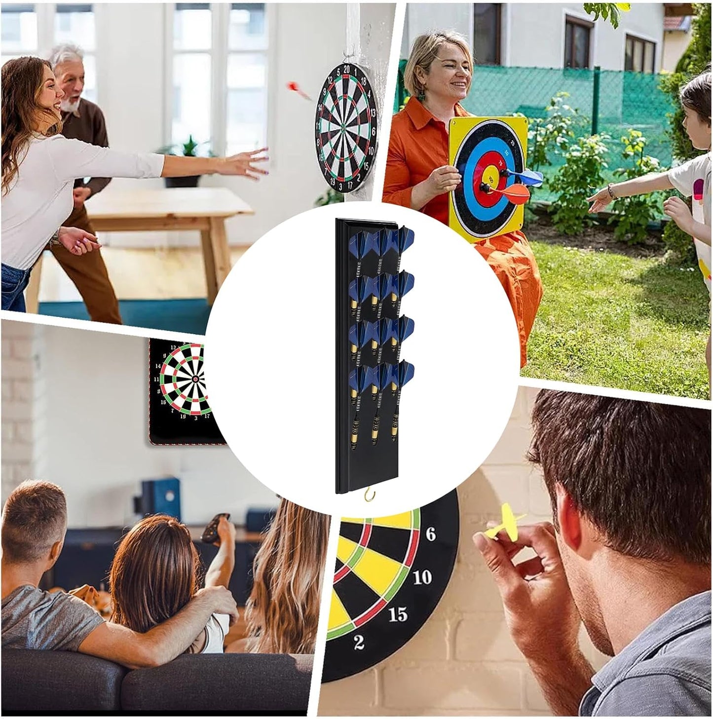 GENERIC Rangement De Fléchettes – Présentoir Mural En Bois | Organiseur De Fléchettes Avec Sac De Rangement, Pour L'organisation De L'entretien, Le Bureau, Le Club, Le Bar, La Salle De Jeux, Le Salon, La