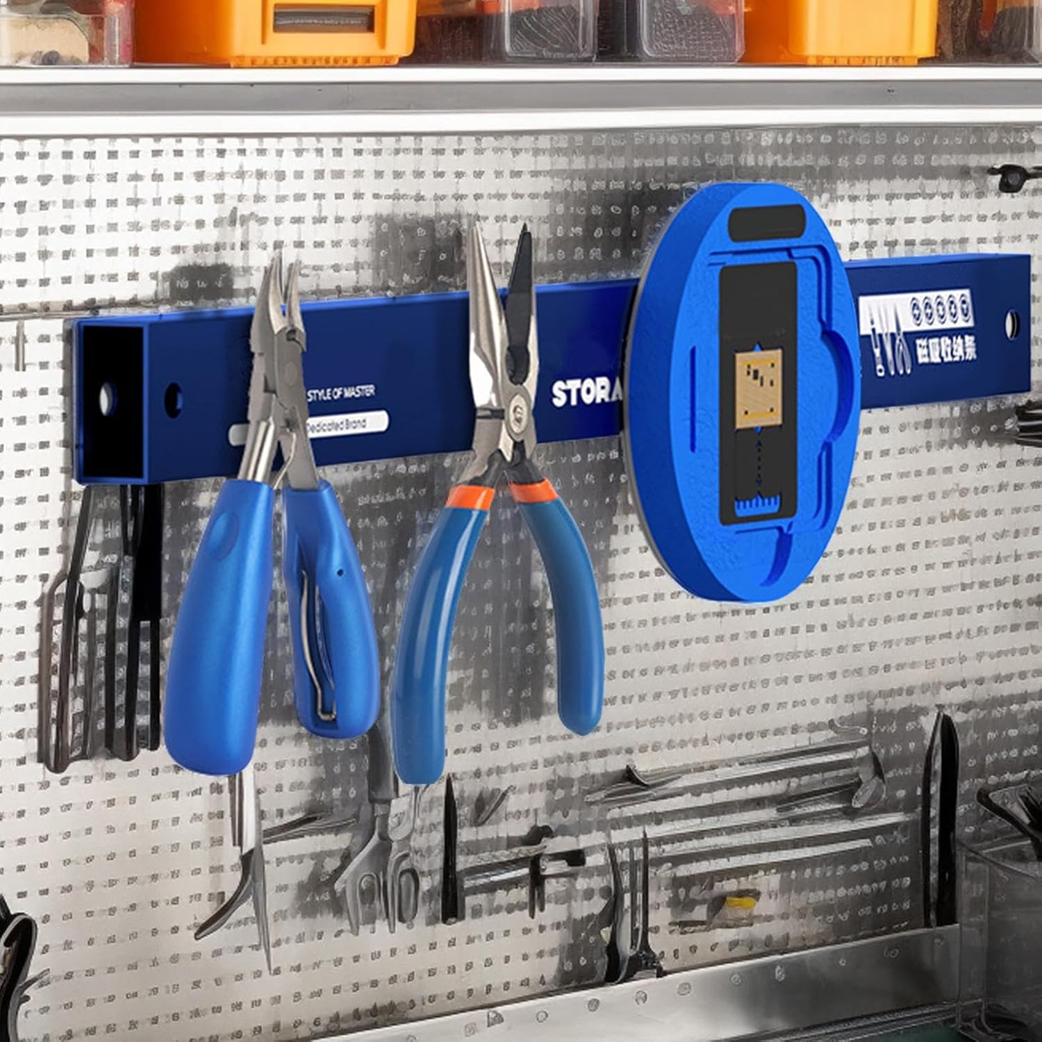  Magnetic Tool Holder, Heavy Duty Garage Organizer, Stainless Steel High-Strength Bar, Space-Saving Shed Accessories, Ideal For Shop, Workbench, Kitchen, Apartment