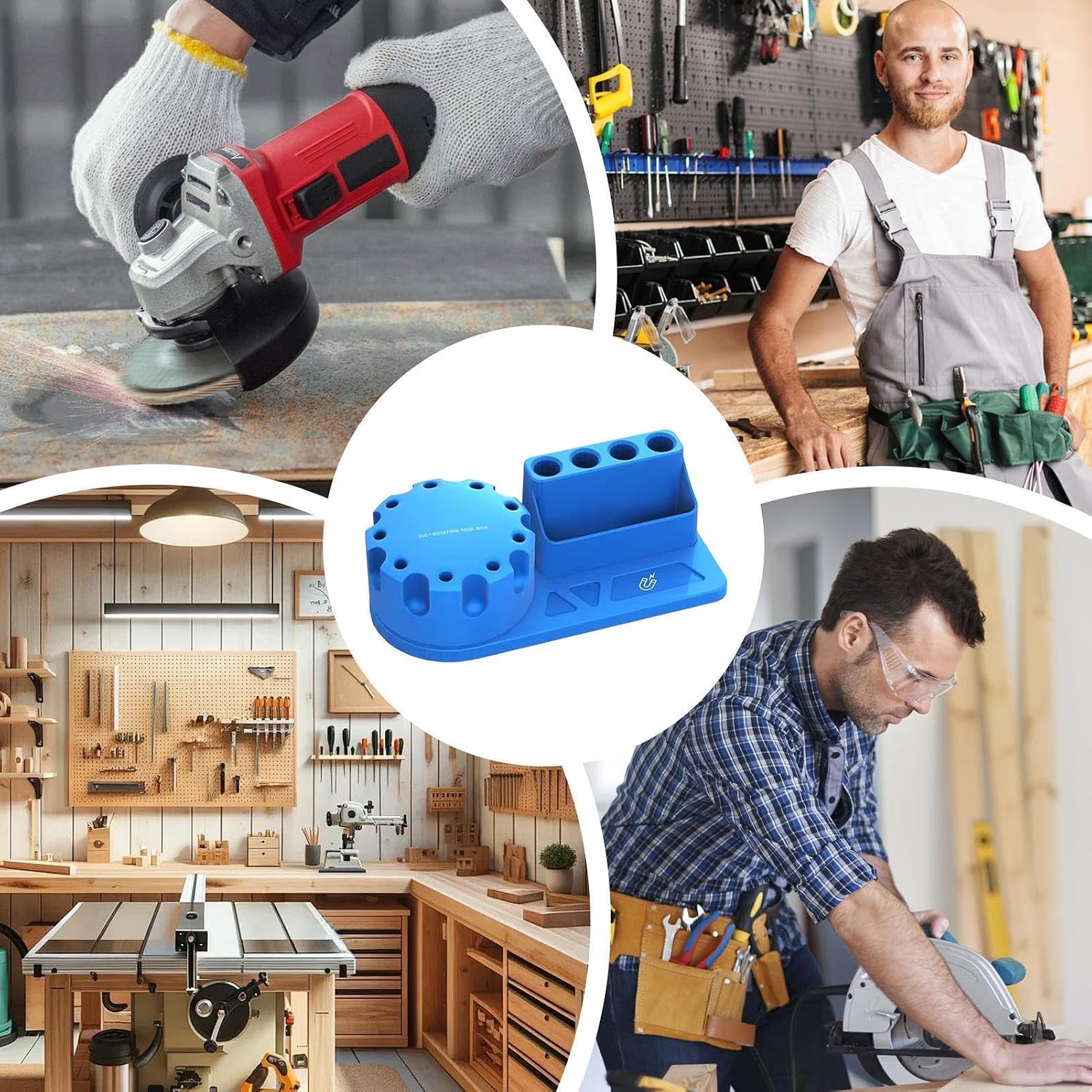 GENERIC Organisateur De Support De Tournevis | Organisateur D'outils Anti-dérapant Avec Poignée,Support De Stockage Tournevis - Pour Une Utilisation Dans Le Garage, Atelier, Salon Et Magasin À Domicile