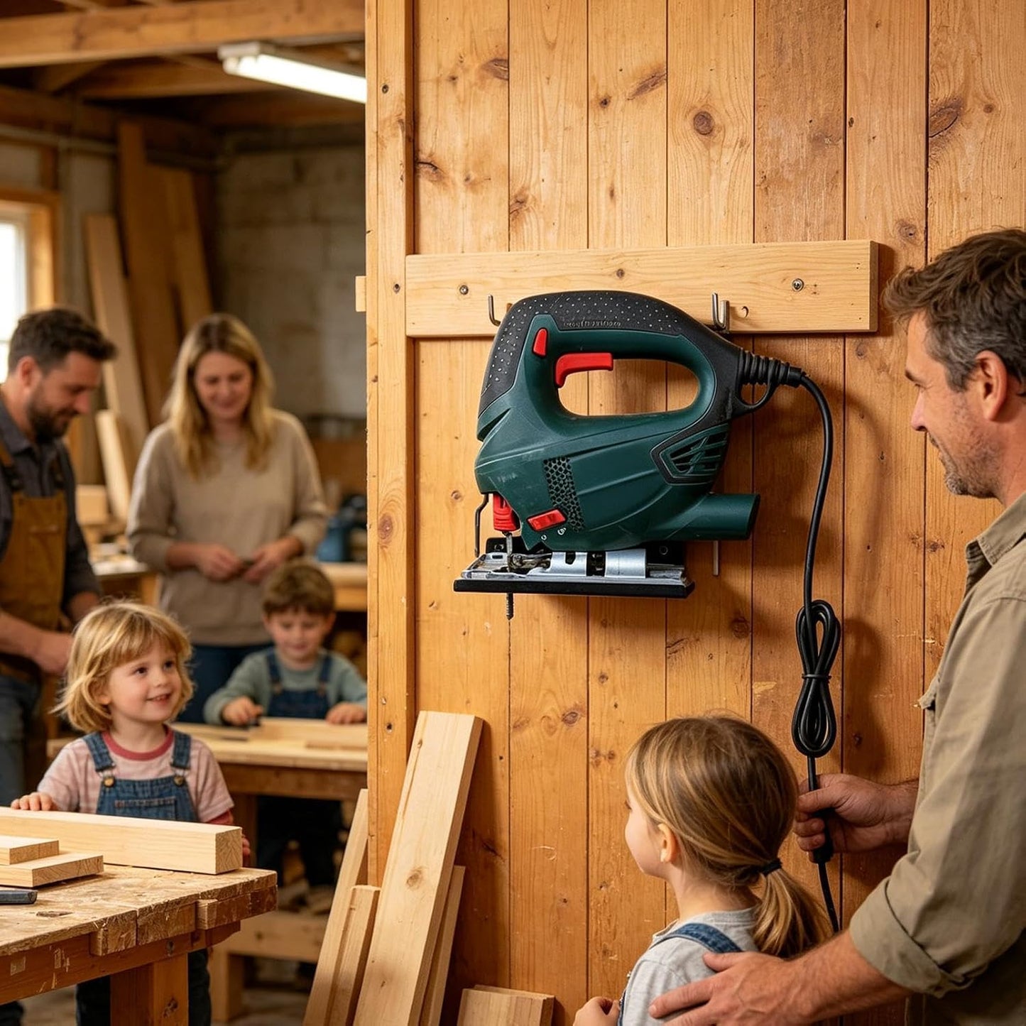  Générique Support Mural Pour Scie - Support Mural Universel Pour Outils Métalliques Gain De Place - Rack Métallique Range-scie Organisateur - Idéal Pour Jardin, Garage, Intérieur, Magasin Et Maison