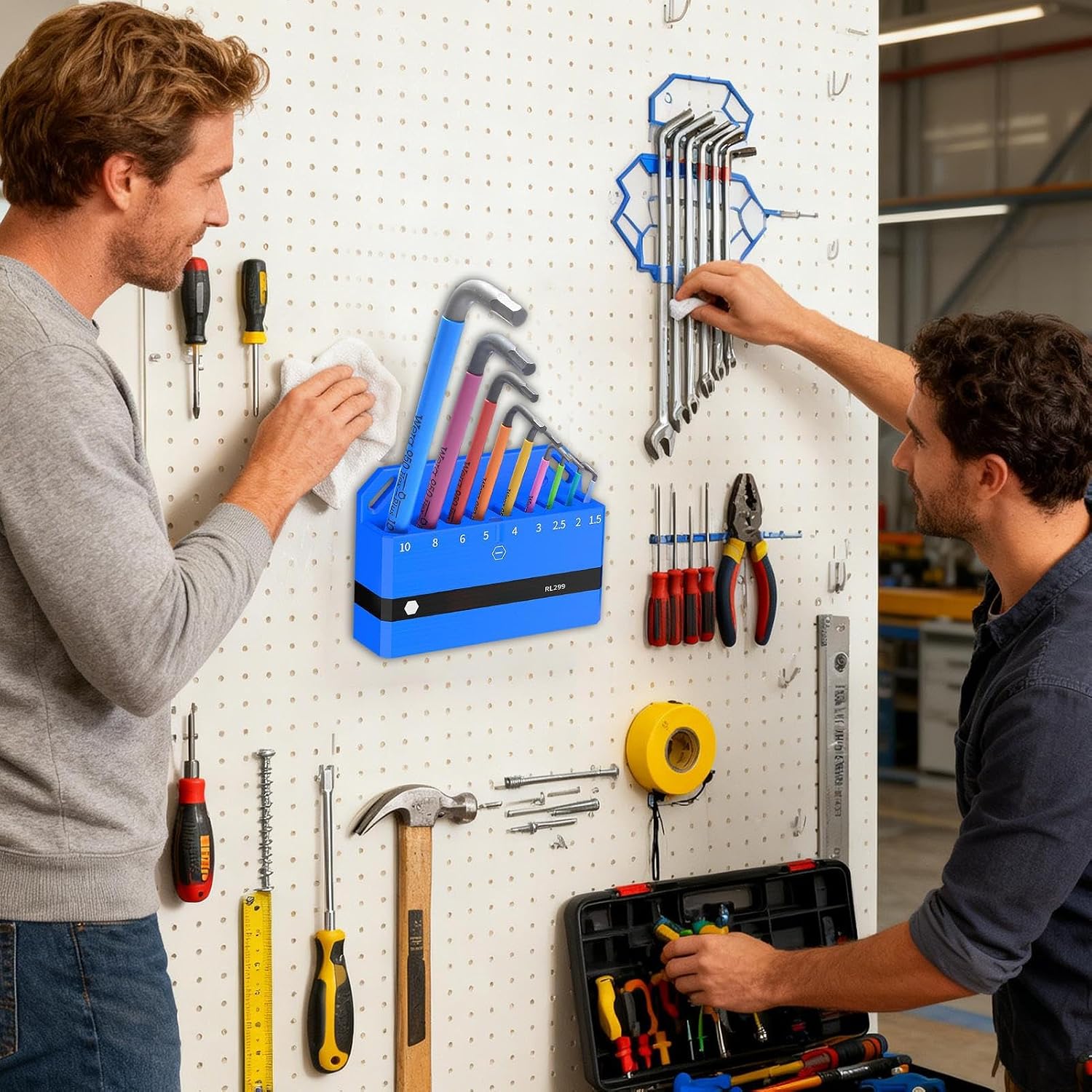 GENERIC Organiseur De Clés | Porte-outils Magnétique – Support Mural Pour Clé Hexagonale De Vélo, Outil De Réparation De Garage, Atelier, Organisation Murale