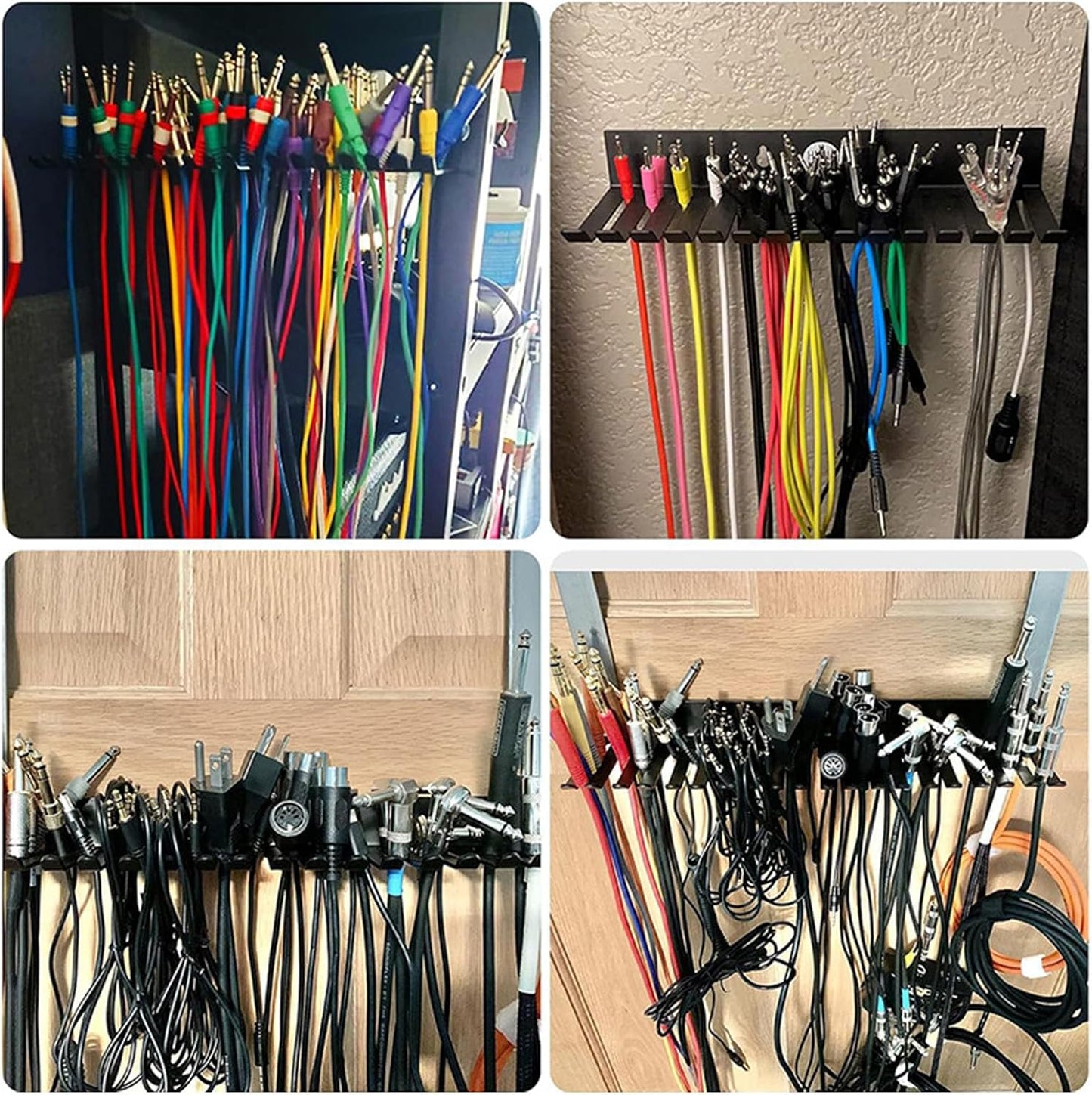  Support Mural De Rangement Industriel Avec 20 Crochets Pour Guitare, Câbles XLR, Atelier, Garage, Rangement En Acier Au Carbone