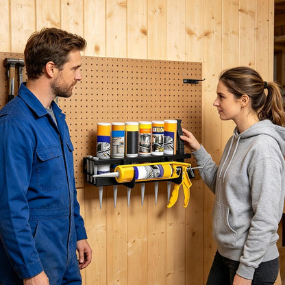 GENERIC Support De Tube De Calfeutrage - Support Mural Adhésif Pour L'industrie, La Maison, Le Garage, L'atelier, L'abri De Jardin, Entrepôt, Entrepôt