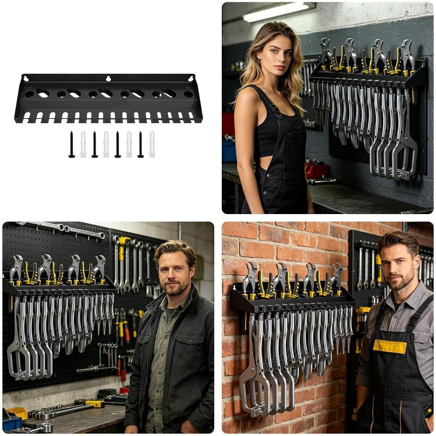GENERIC Organisateur D'outils De Garage, Pince Utilitaire, Support De Rangement Mural De 650 G Avec Poignée, Détails De Base En Résine, Crochets Utilitaires D'atelier, Accessoires De Maison Pour Jardin, Cour