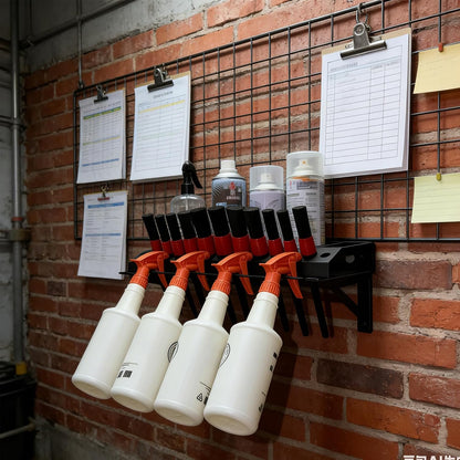  Porte-bouteilles Mural Robuste En Métal Avec 4 Compartiments De Conteneurs Et 8 Ouvertures à Outils Pour Le Rangement Dans Le Garage, L'atelier, Porte-outils Peu Encombrant