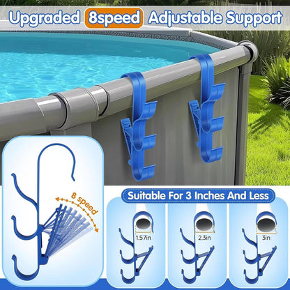  Generisch Crochets De Piscine - Support De Rangement Pour Poteaux Télescopiques, Râteaux, Serviettes, Brosses - Support Mural Pour Matériel De Nettoyage - Accessoires De Nettoyage - 30,5 Cm