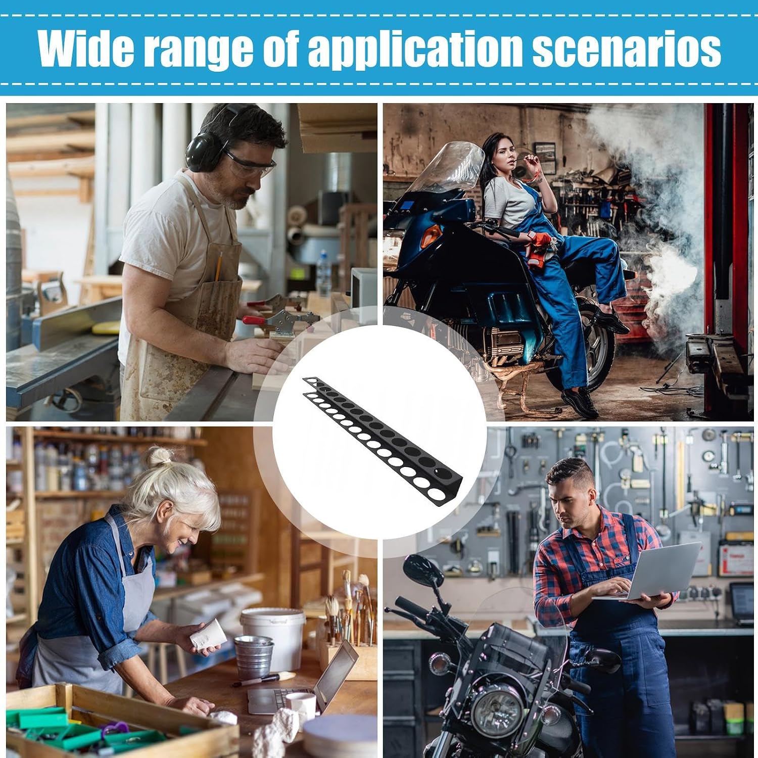 GENERIC Porte-tournevis – Porte-outils Pour Un Rangement Organisé | Construction En Acier Avec Finition Noire, Organiseur Mural D'outils à Main, Design Peu Encombrant Pour Garage, Atelier, Sous-sol