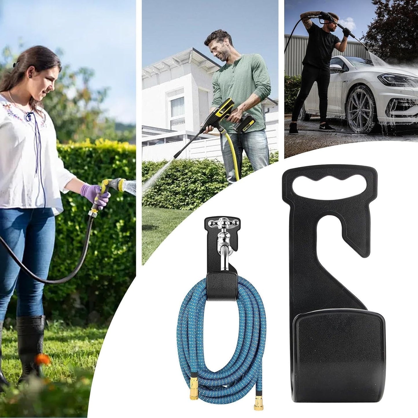 GENERIC Support De Tuyau, Support Mural Robuste Et Portable, Organiseur De Tuyau De Jardin | Pour Extérieur, Garage, Maison, Maison, Piscine, Terrasse, Clôture, Nettoyage De Jardinage