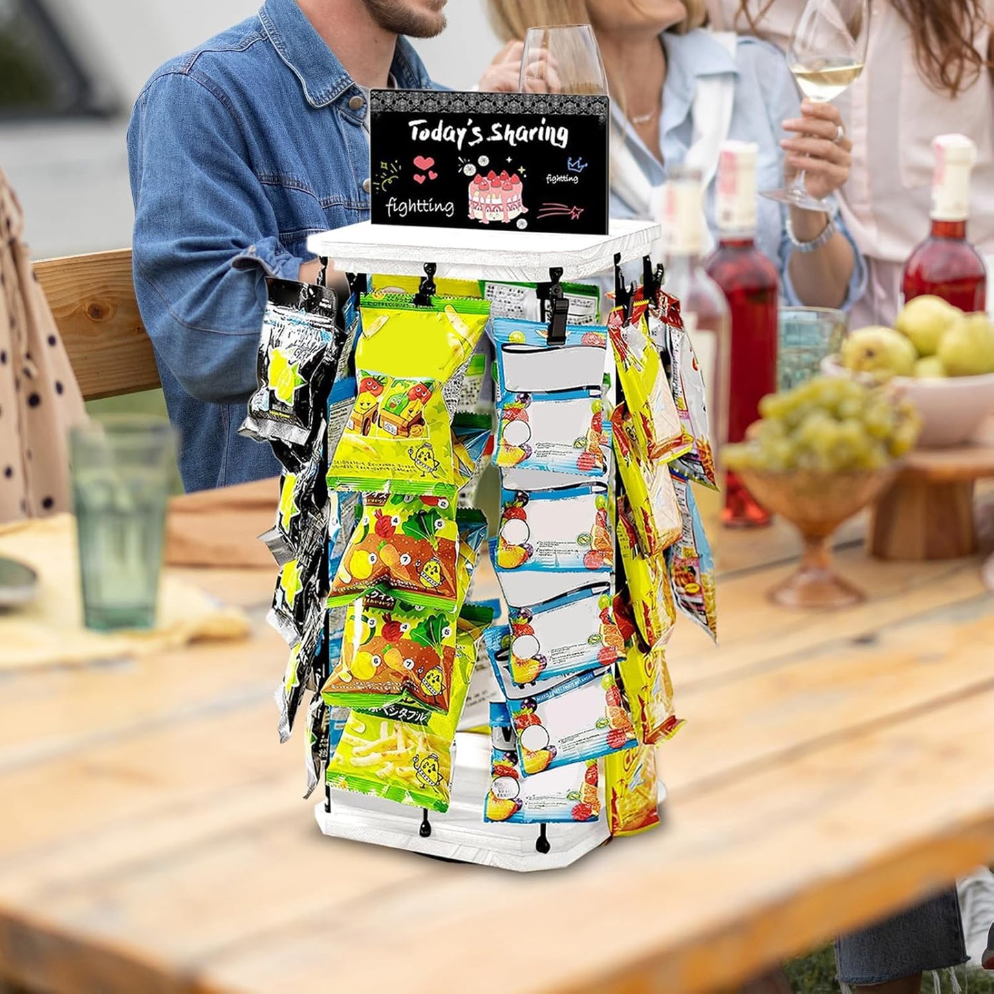  Générique Présentoir À Snacks Pour Comptoir | Porte-Sachets De Chips,Panneau D'Affichage Et Rangement Alimentaire Pour Organisation De Garde-Manger