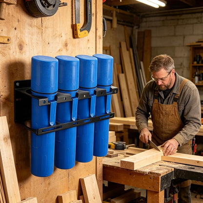  Organiseur De Tiges En Métal, Système De Support De Fil De Soudure, Support Mural En Fer Avec Structure De Fente Sécurisée, Unité De Rangement Compacte D'atelier, Design Utilitaire De Style Industriel