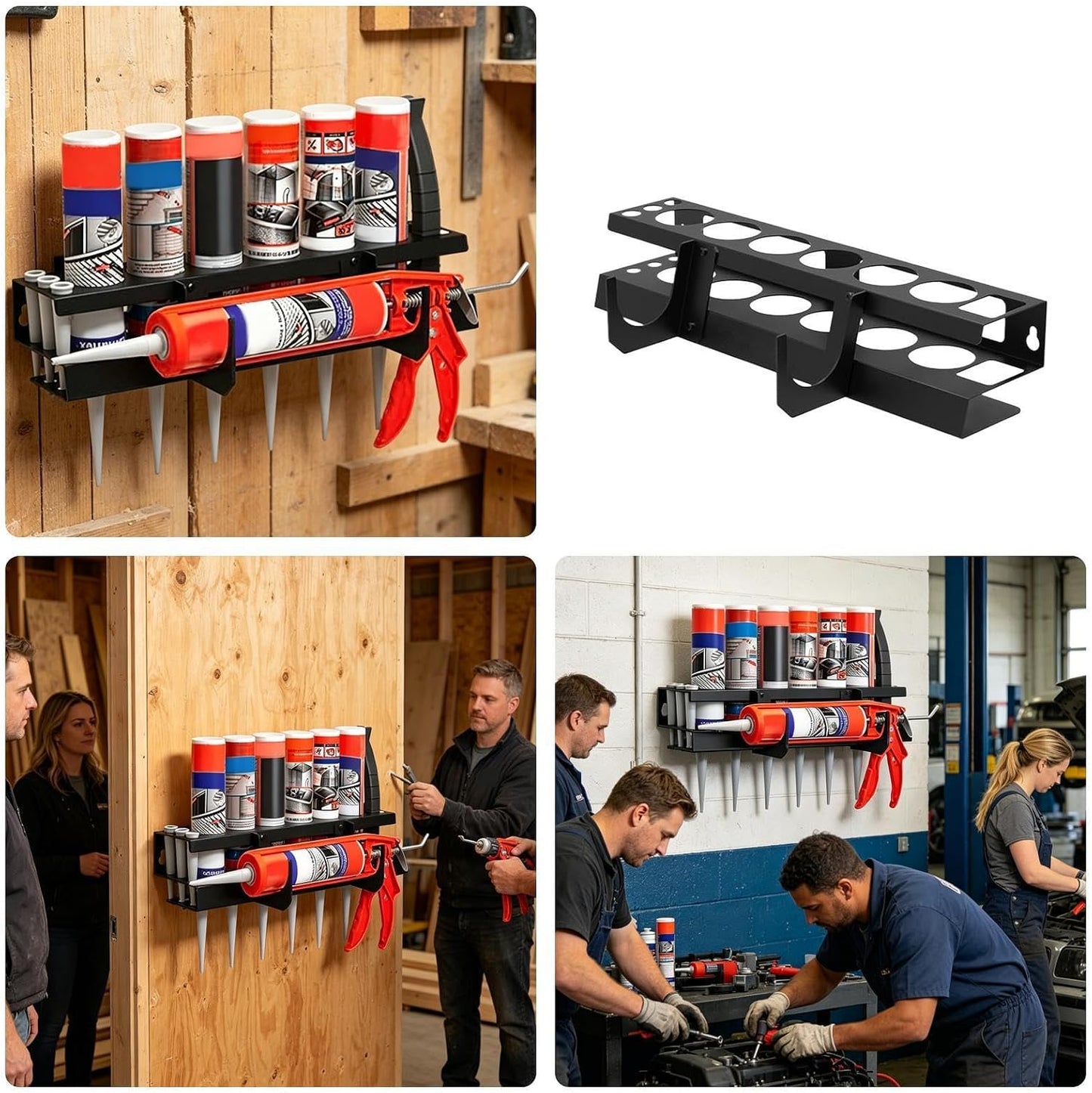 GENERIC Support De Rangement Pour Canettes De Peinture En Aérosol, Préparation Des Outils, Matériau En Fer, Support De Rangement Mural, Support De Rangement Pour Tuyau D'étanchéité, Tube Sécurisé