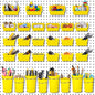  Roowest Lot De 60 Bacs Muraux En Panneau Perforé Avec Crochets Et Boucles, Crochets Pour Rangement De Bureau, Garage, Atelier (jaune)