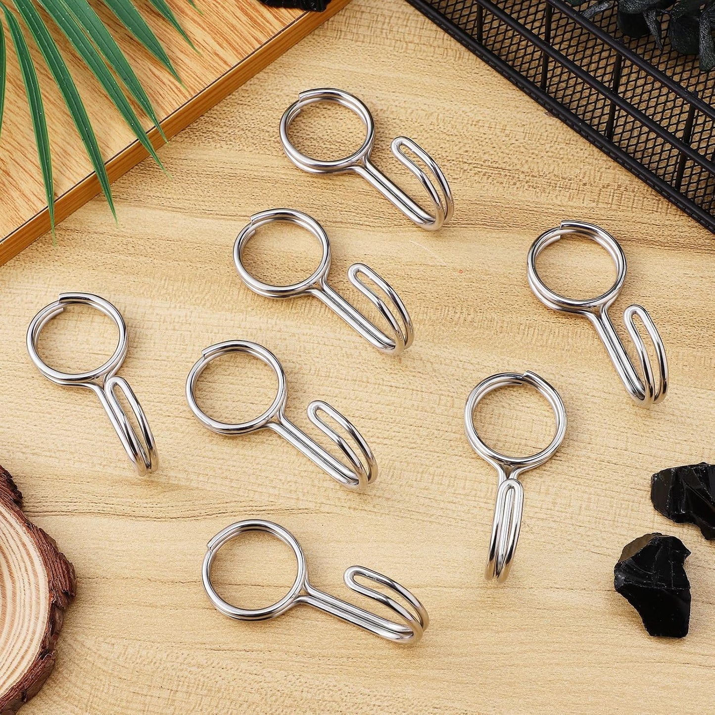  STOBAZA Crochets Pour Sangles En Acier Inoxydable Argenté, Lot De 10 Pièces Robustes Et Faciles à Fixer, Maison Cuisine